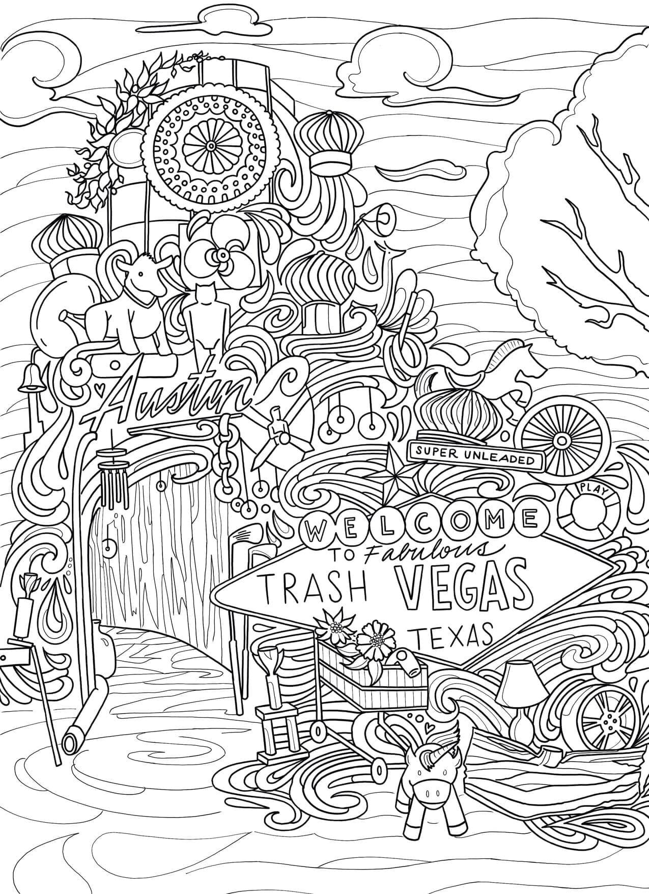 Cool las vegas coloring page