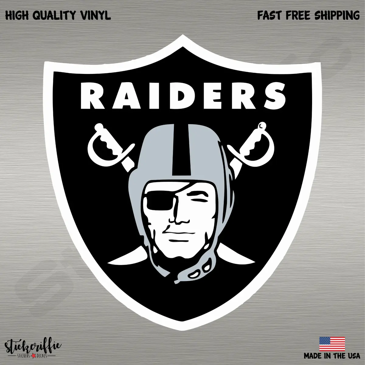 Las vegas raiders nfl football color logo sports del sticker