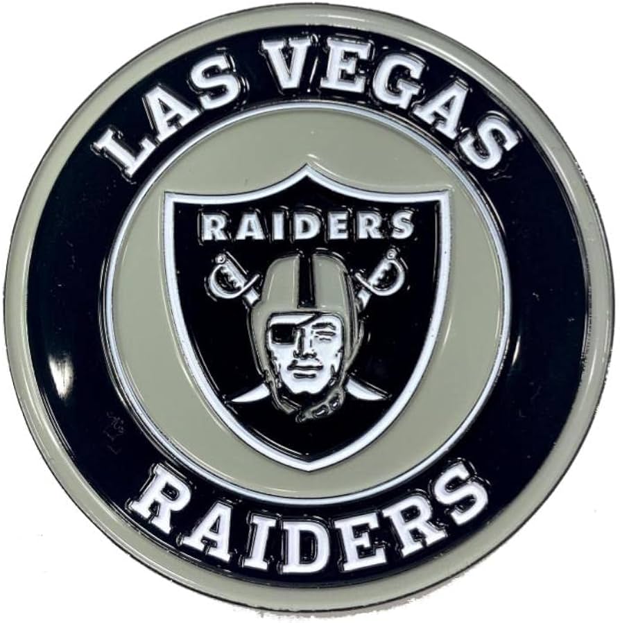 Las vegas raiders nfl metal d team emblem by fanmats â all weather decal for indooroutdoor use