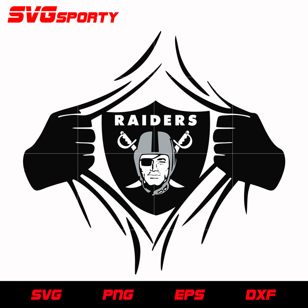 Las vegas raiders torn shirt svg nfl svg eps dxf png digital file â svg sporty