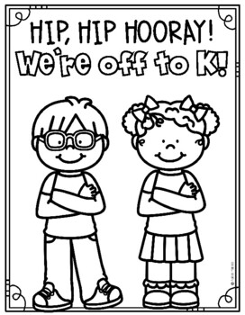 Off to kindergarten coloring page
