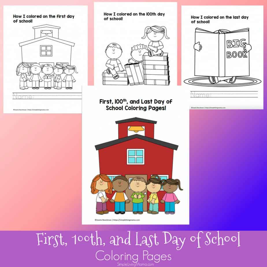 First day of school coloring pages