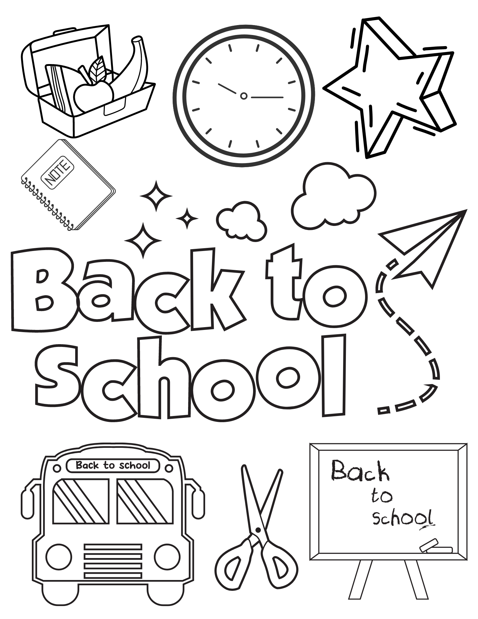 Fun and free printable back to school coloring pages