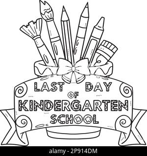 Last day of school isolated coloring page for kids stock vector image art