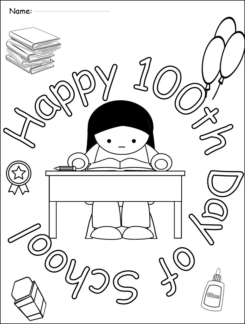 Days of school coloring pages for fun learning coloring sheetscentury made by teachers