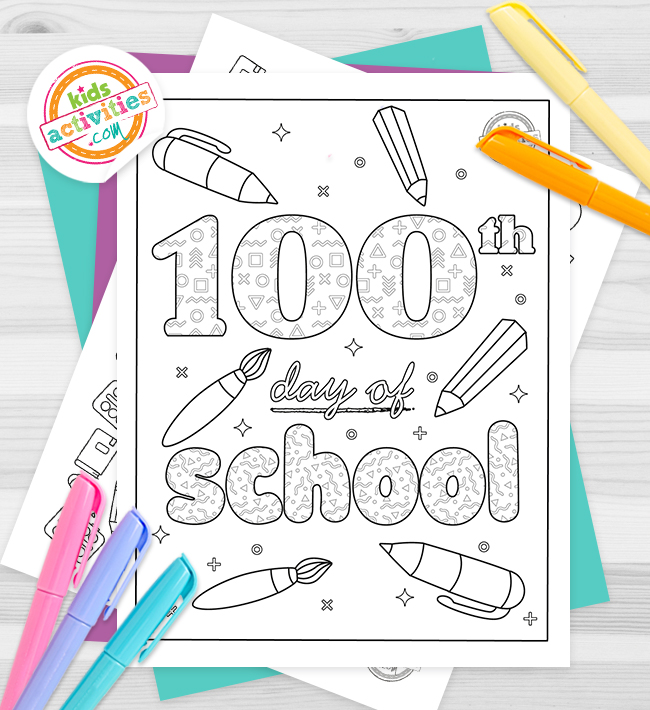 Funnest th day of school coloring pages kids activities blog