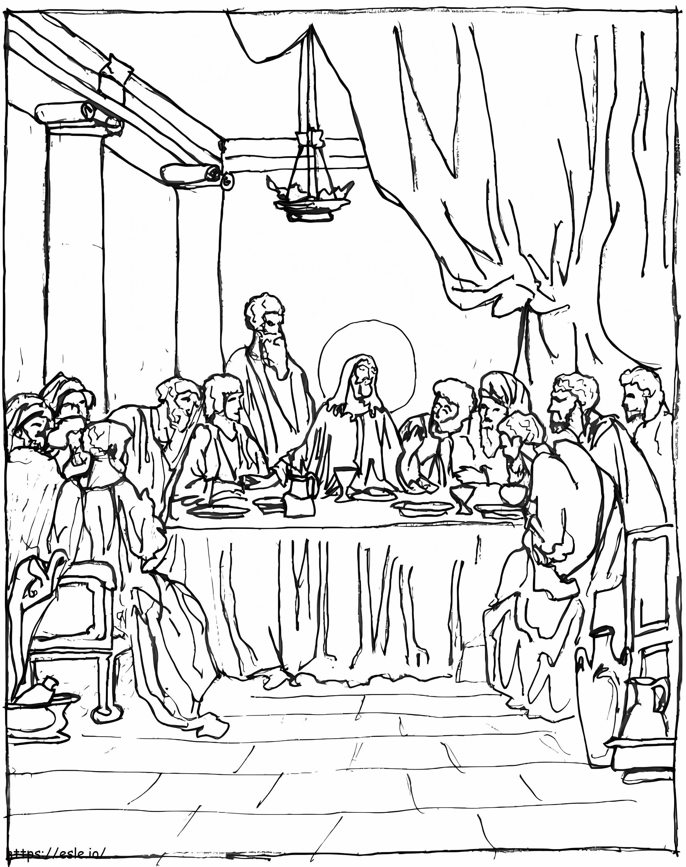 Printable last supper coloring page