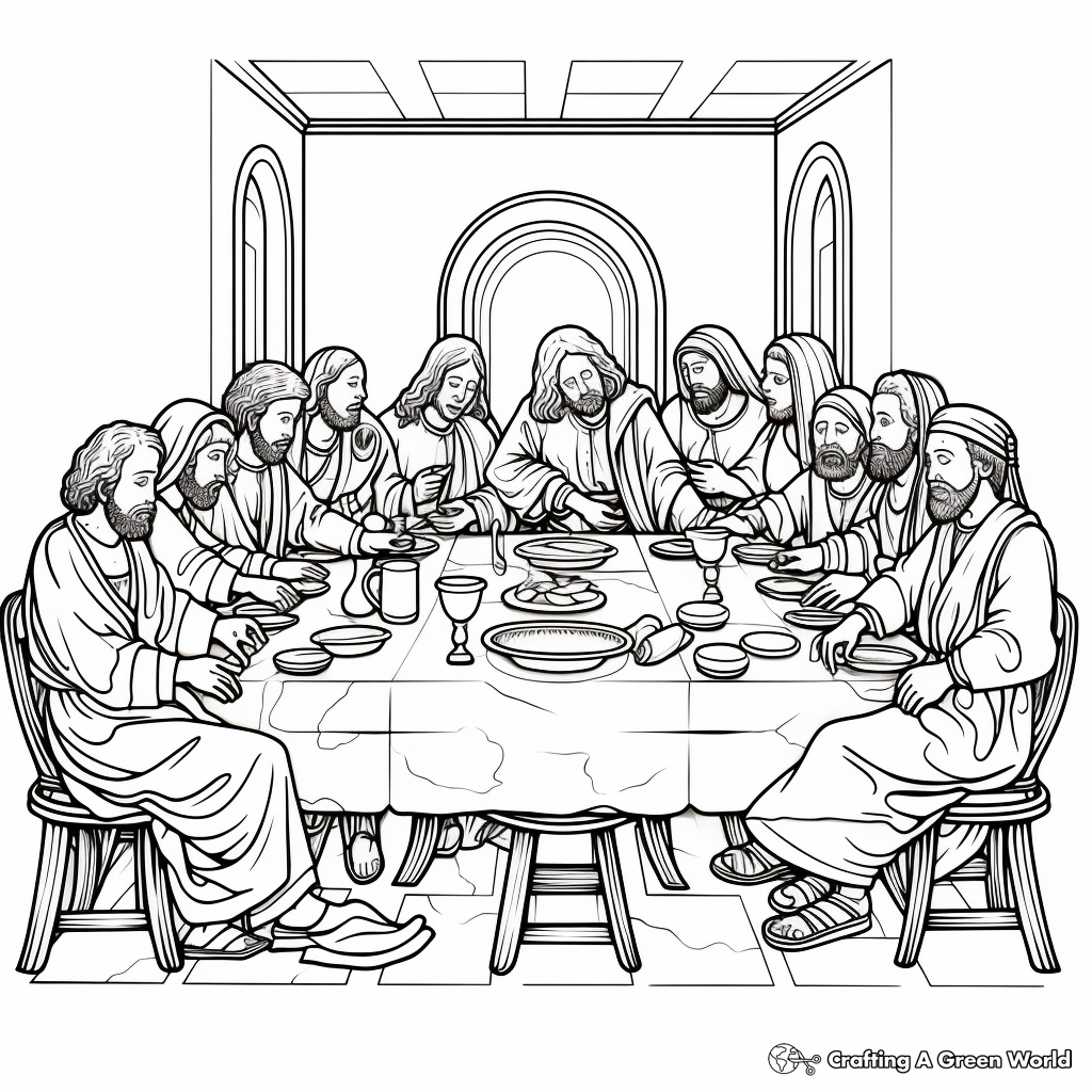 Last supper coloring pages