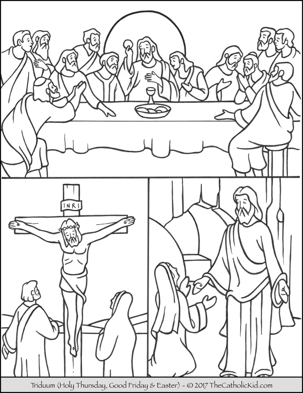 Easter triduum coloring page