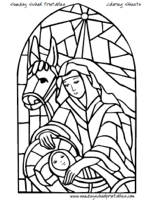 Stained glass coloring pages