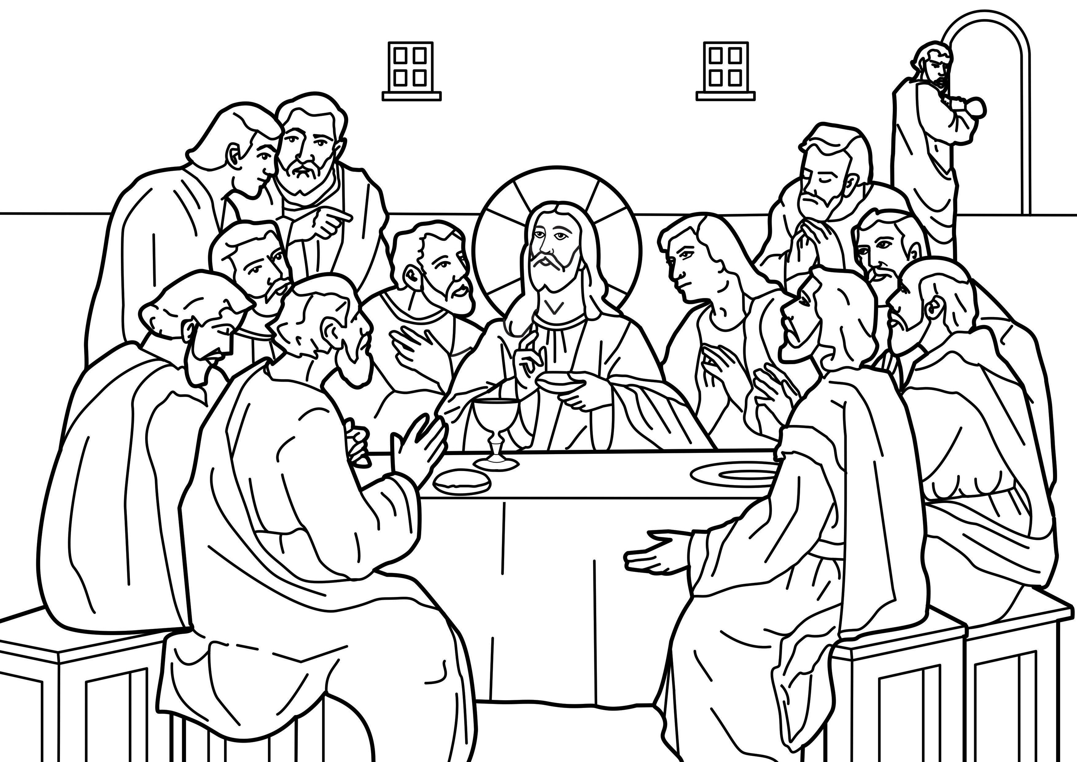 Free printable last supper coloring pages