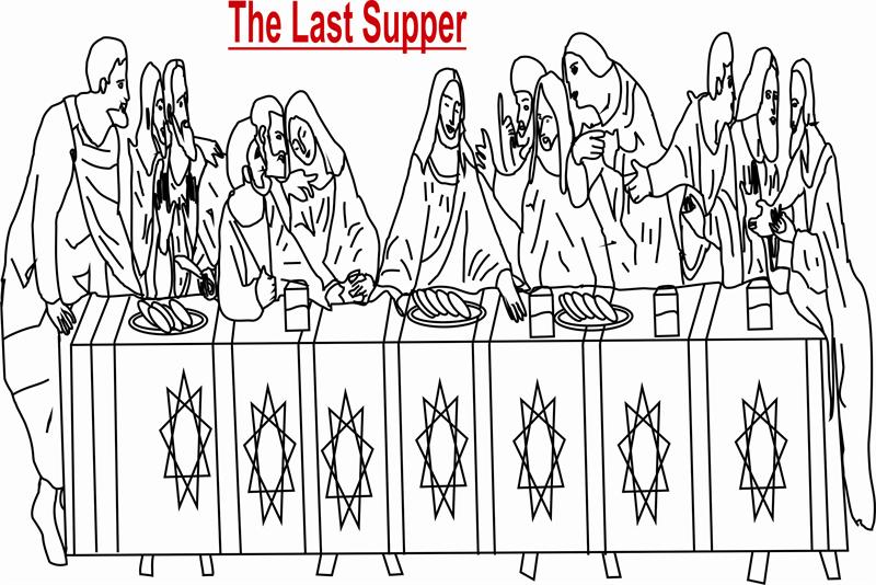The last supper coloring printable page for kids