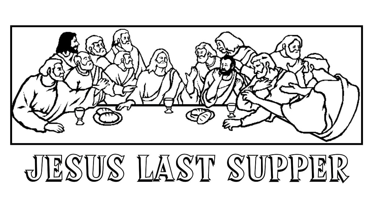 Jesus last supper coloring pages