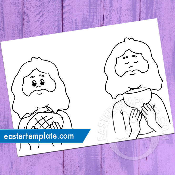 Free last supper of jesus coloring page