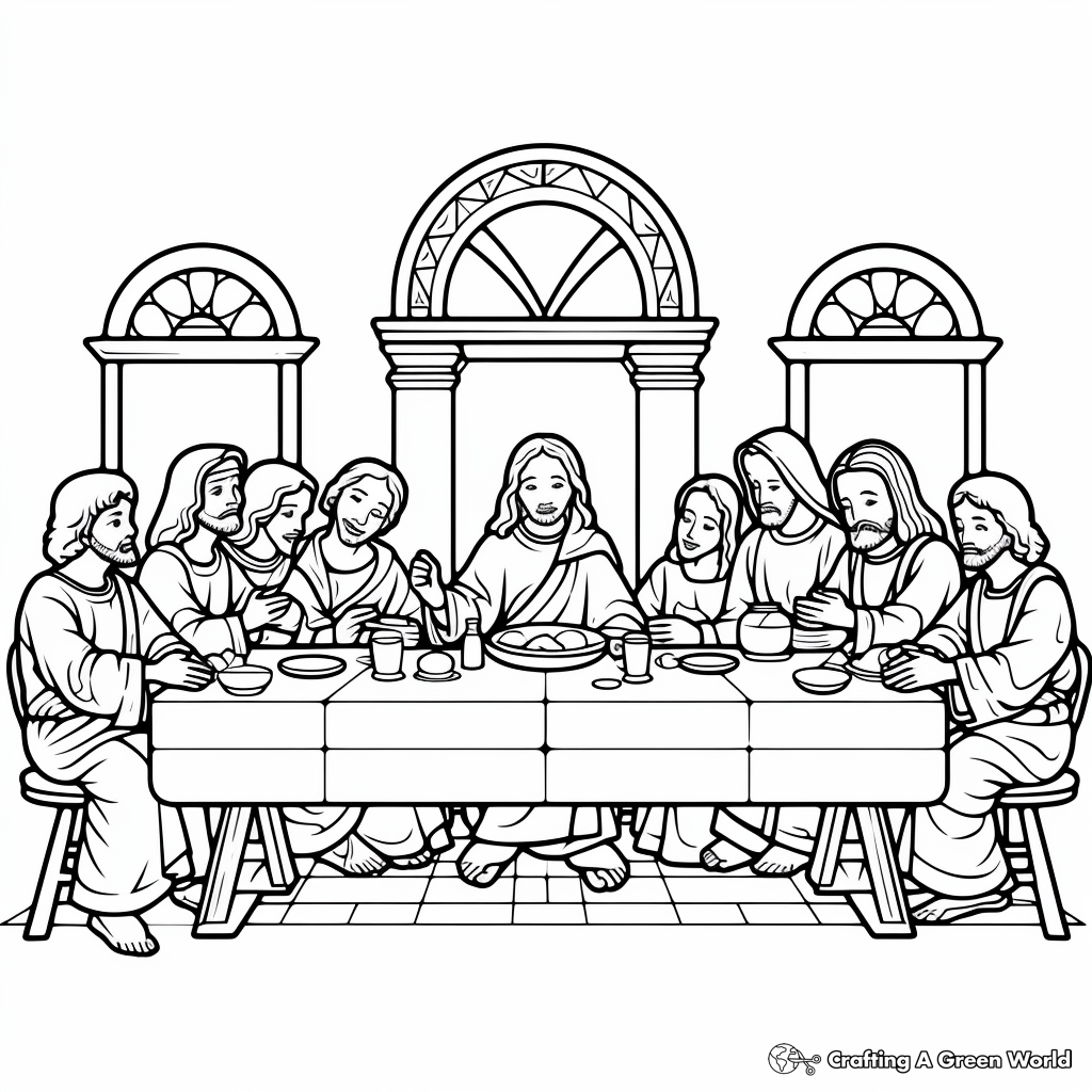 Last supper coloring pages