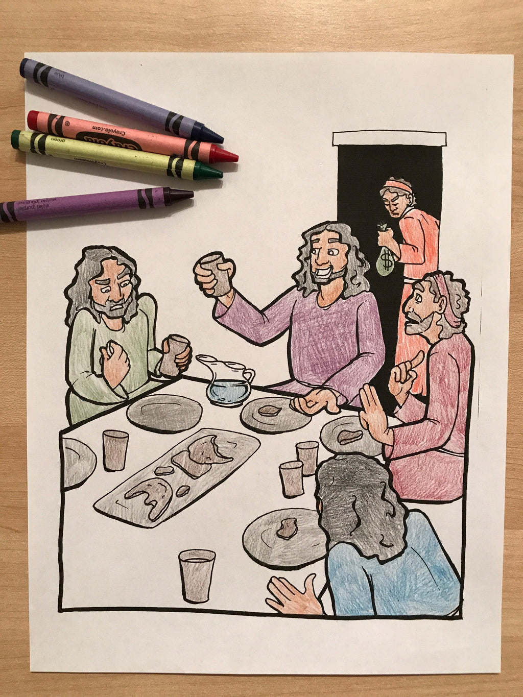 Last supper coloring page