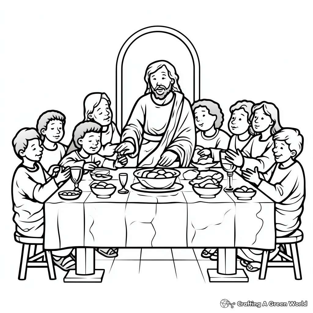 Last supper coloring pages