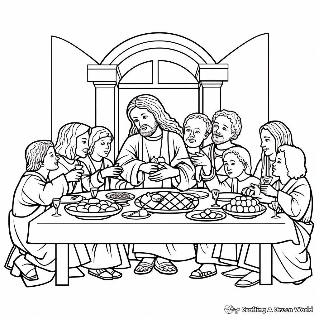 Last supper coloring pages