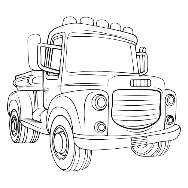 Truck coloring pages vectors illustrations for free download