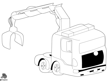 Truck with crane coloring page free printable coloring pages