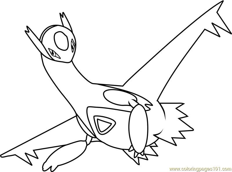 Latios pokemon coloring page for kids