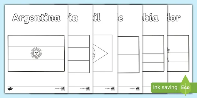 Flags of south america louring pages teacher made