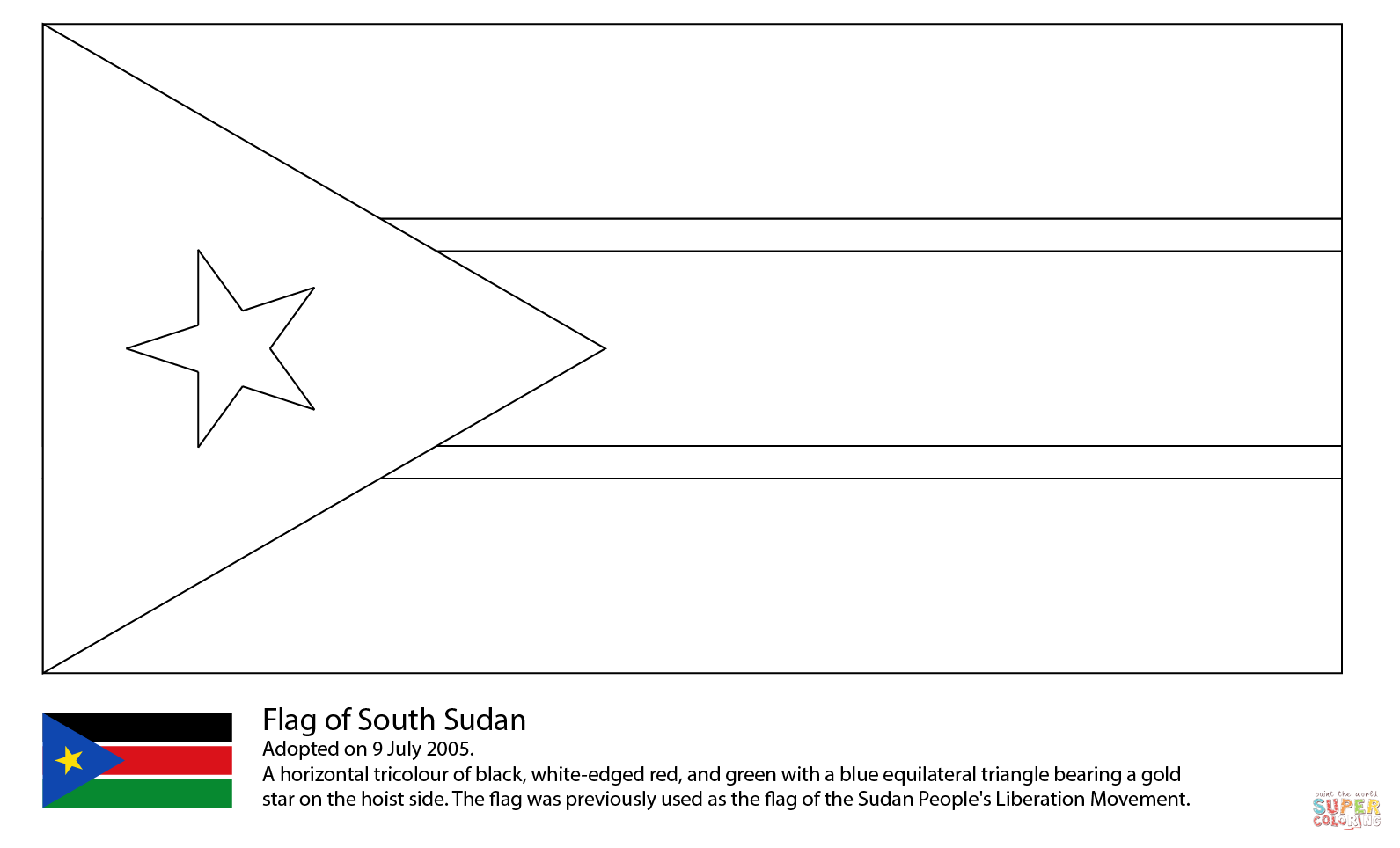 Flag of south sudan coloring page free printable coloring pages