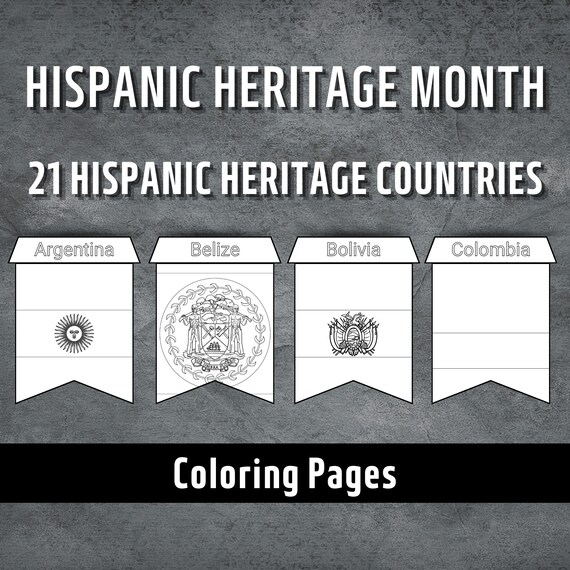 Hispanic heritage month coloring pages hispanic heritage month printable hispanic country flags celebrate hispanic heritage pages