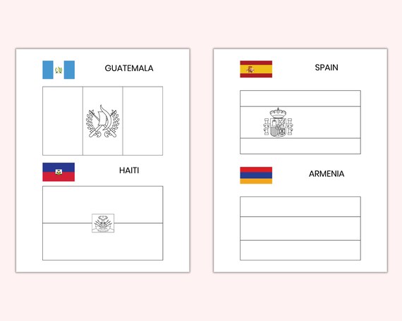 National flags educational printable pages for kids activity coloring book with national flags download now