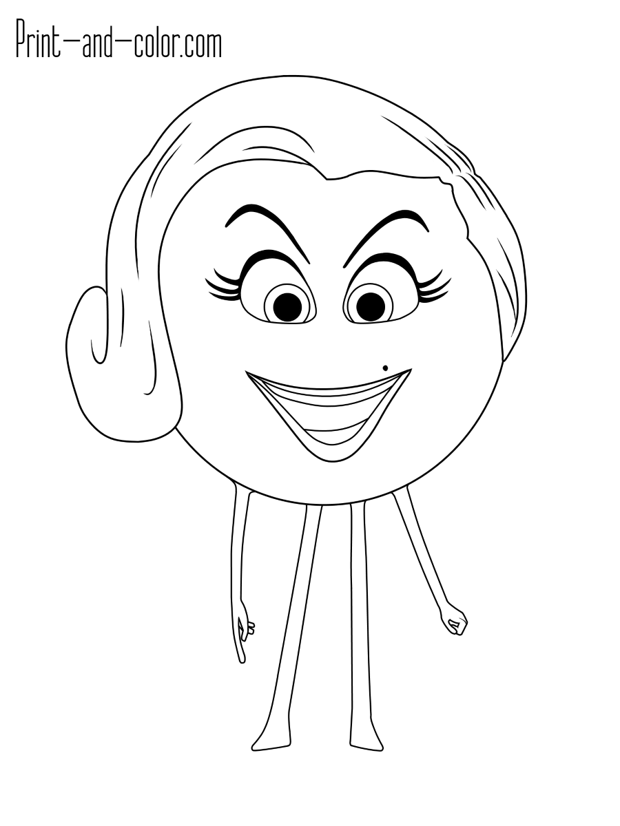 Emoji coloring pages print and color