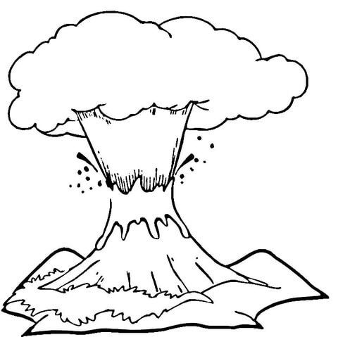 Volcano eruption coloring page free printable coloring pages