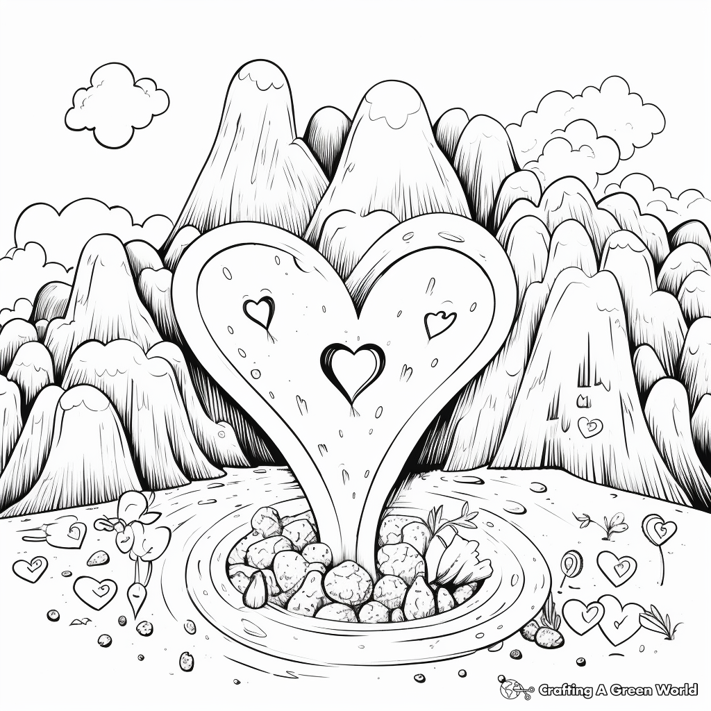 V is for volcano coloring pages