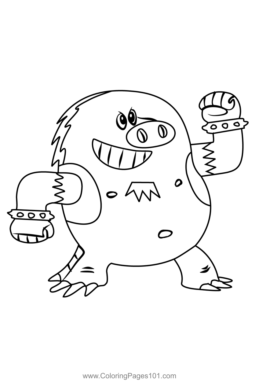 Lava mole from breadwinners coloring page for kids