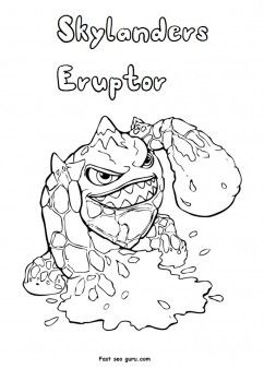 Print out skylanders eruptor coloring pages kids characters fargelegge tegninger aâ monster coloring pages skylanders birthday party skylanders birthday