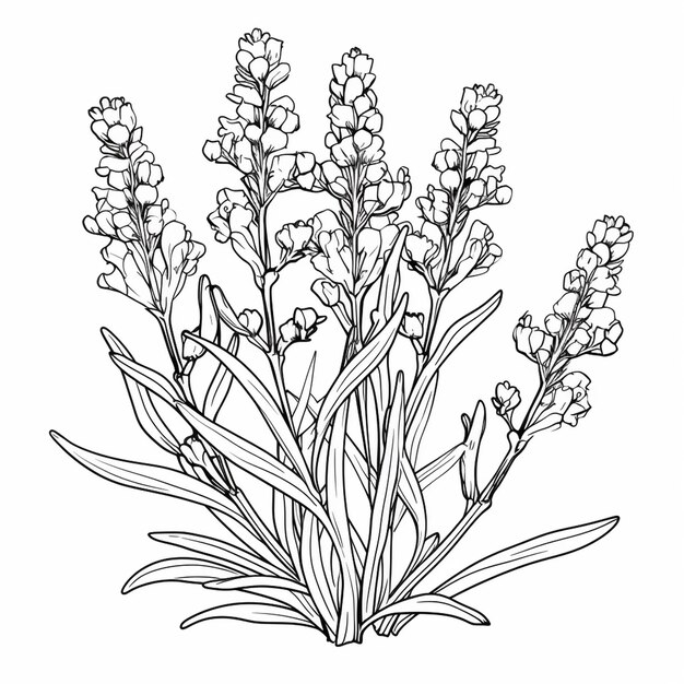 Premium ai image coloring book page featuring simple lavender heavy