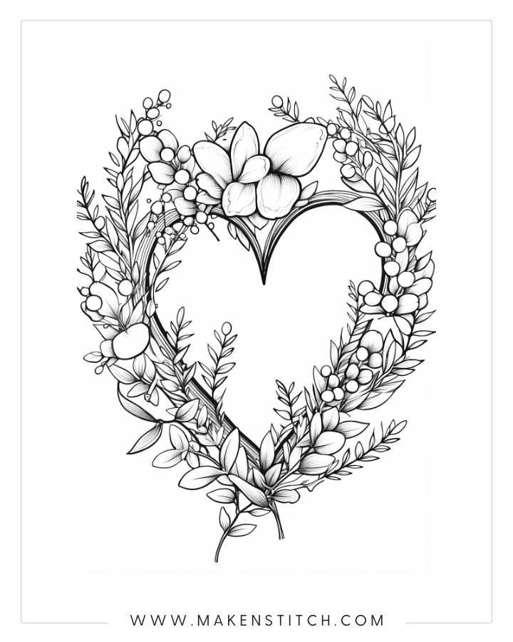 Free valentines heart coloring pages for kids and adults