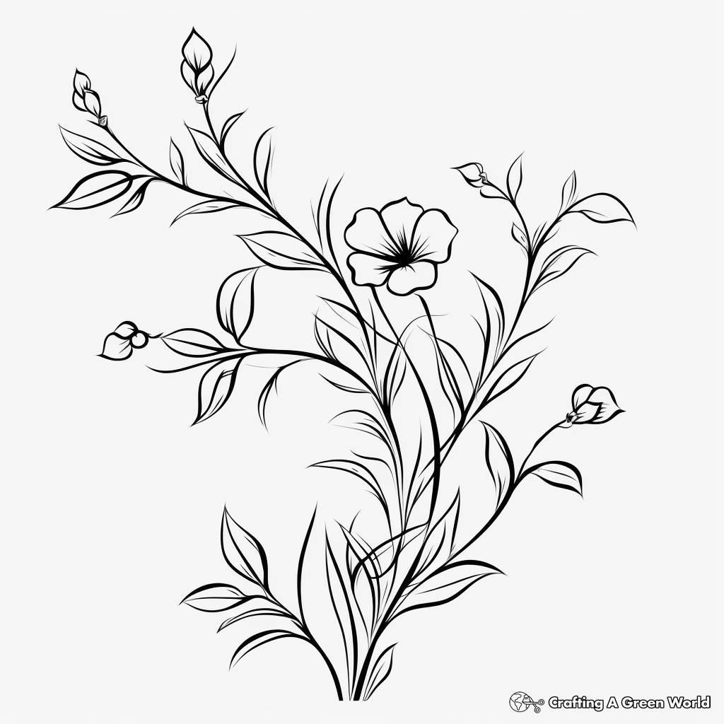 Flower vine coloring pages