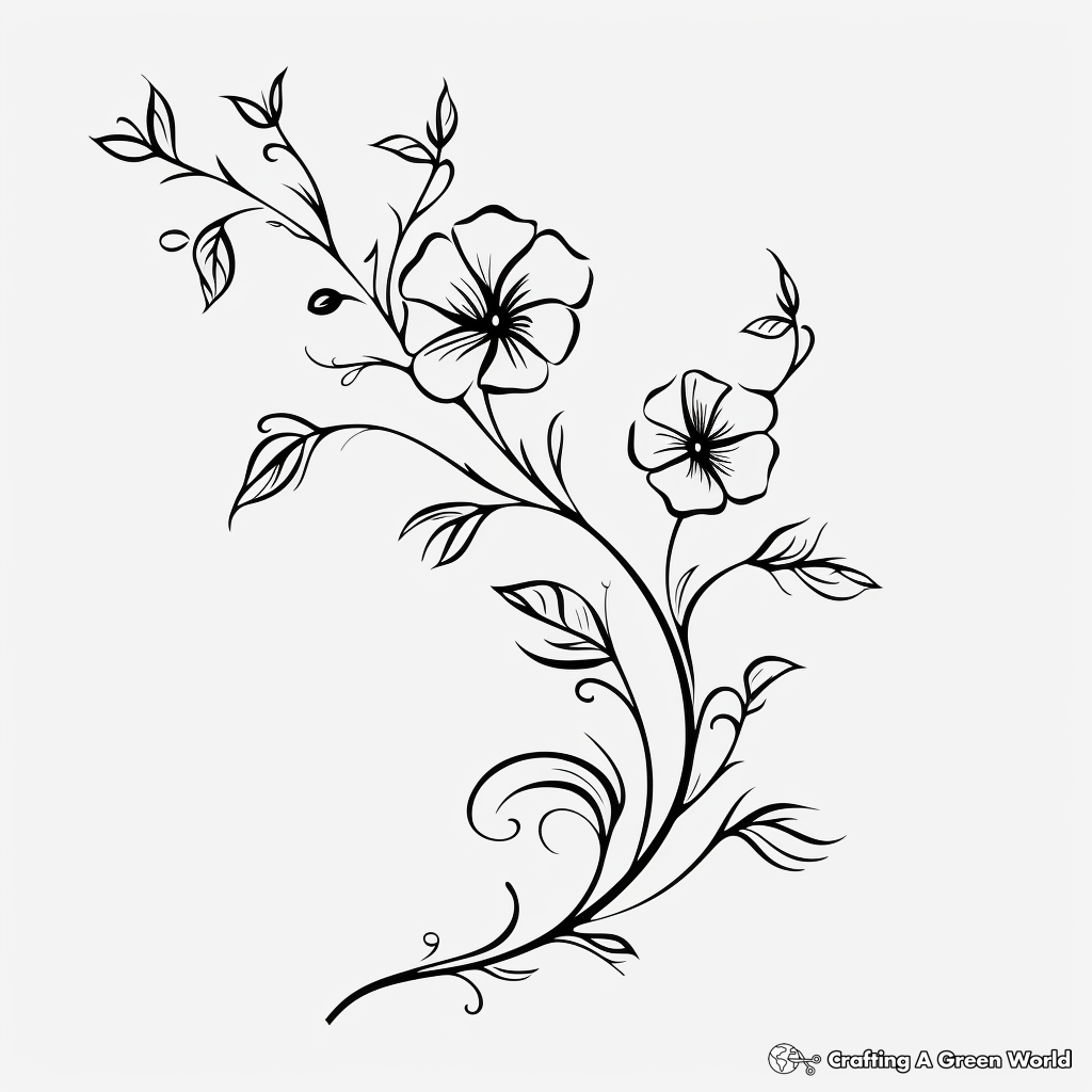 Flower vine coloring pages