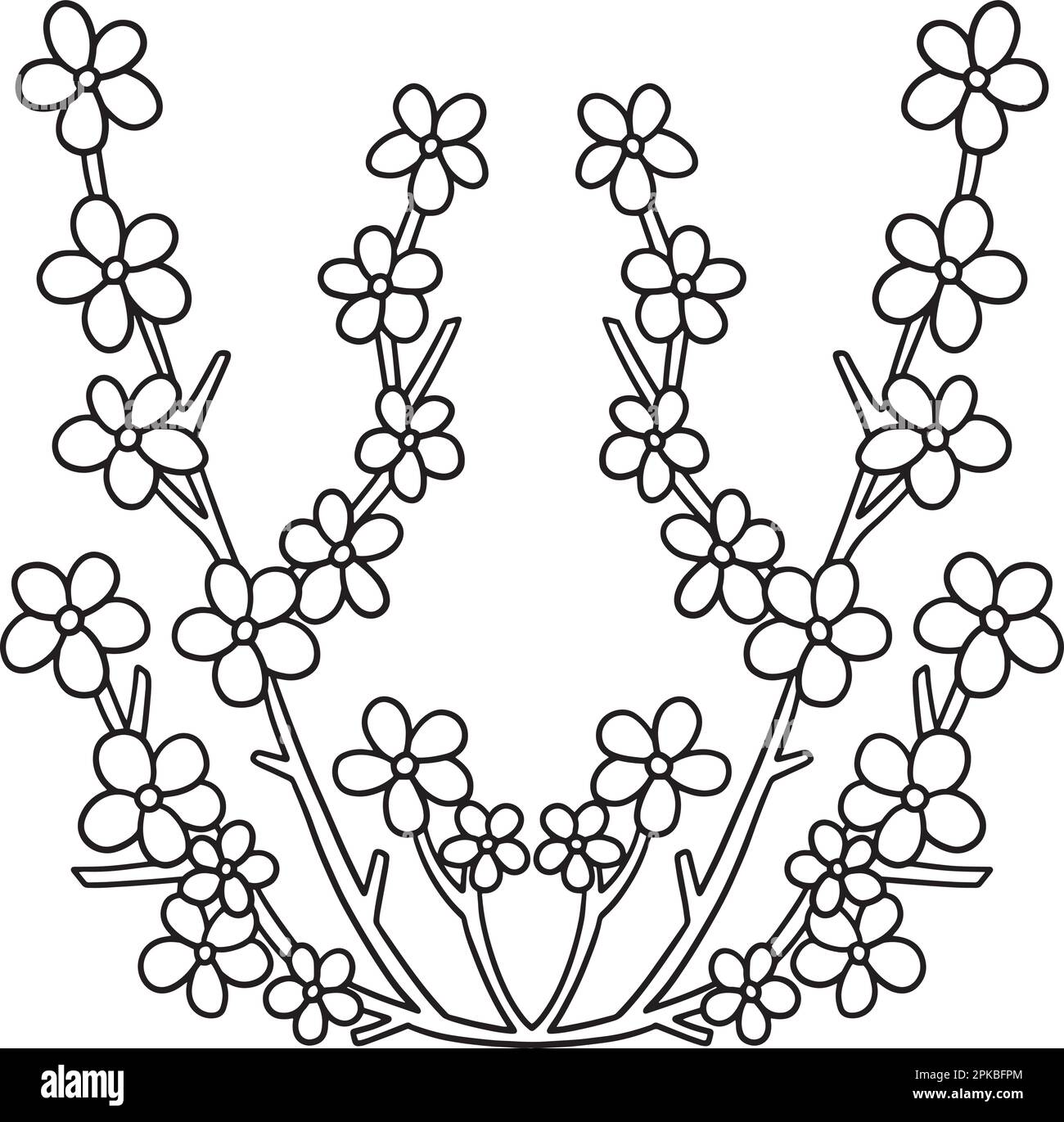 Flower isolated coloring page for kids stock vector image art