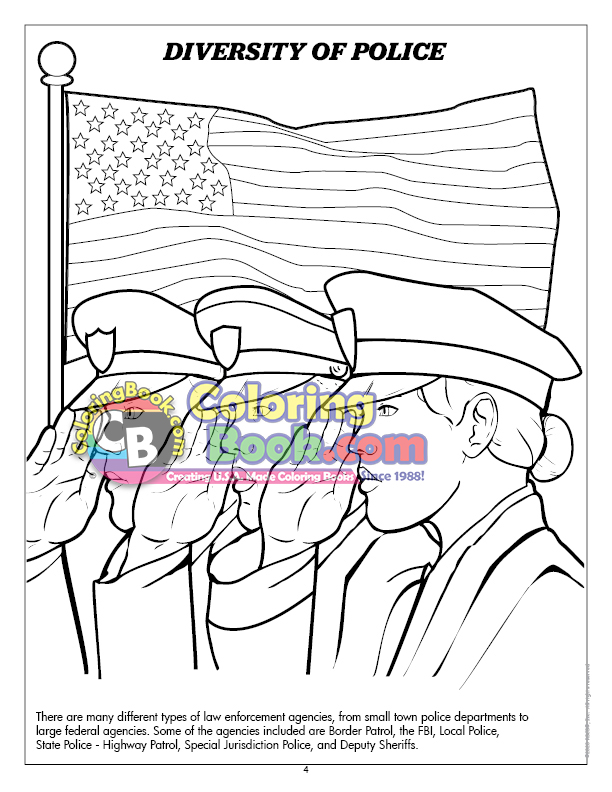 Police protection imprint coloring book