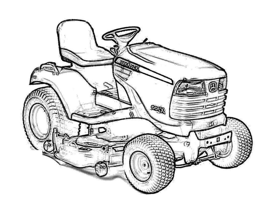 Tractor lawn mower coloring book to print and online