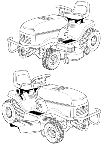 Husqvarna riding lawn mower coloring page free printable coloring pages