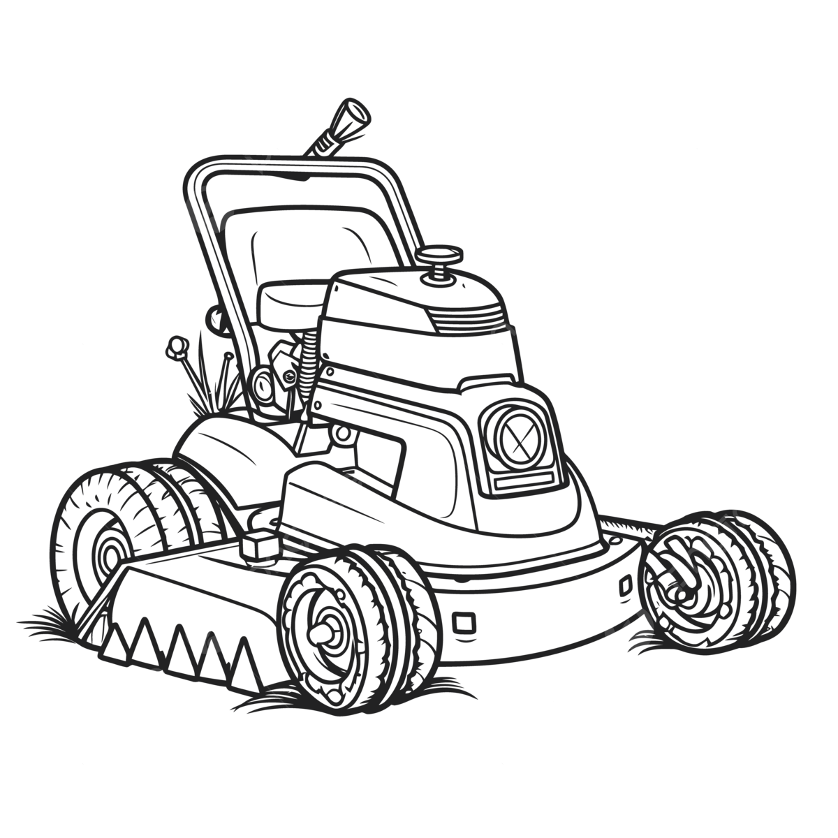 An image of an electric lawn mower coloring pages outline sketch drawing vector wing drawing ring drawing law drawing png and vector with transparent background for free download