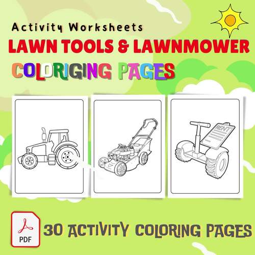 Lawn tools lawnmower coloring pages i printable coloring worksheets