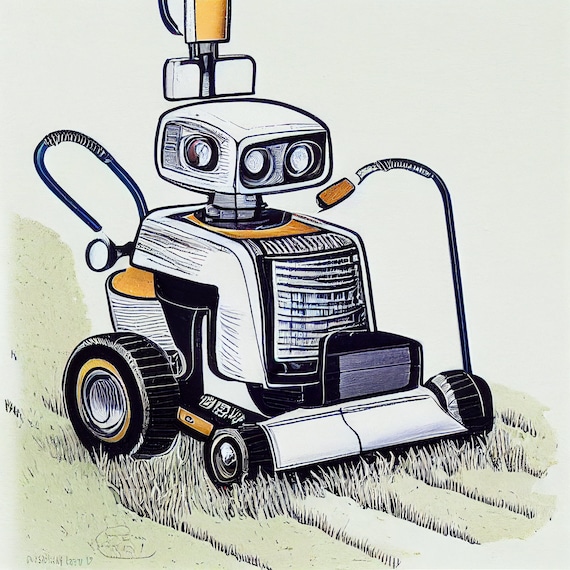 Fun robot lawnmower coloring pages robo