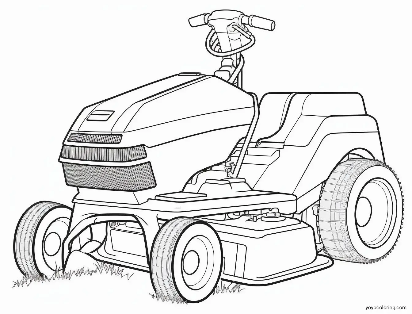 Lawn mower coloring pages á printable painting template