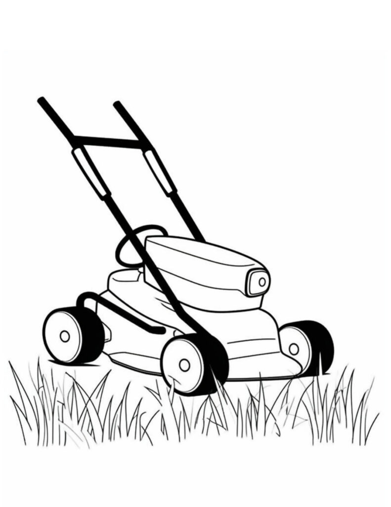 Lawn mower coloring pages