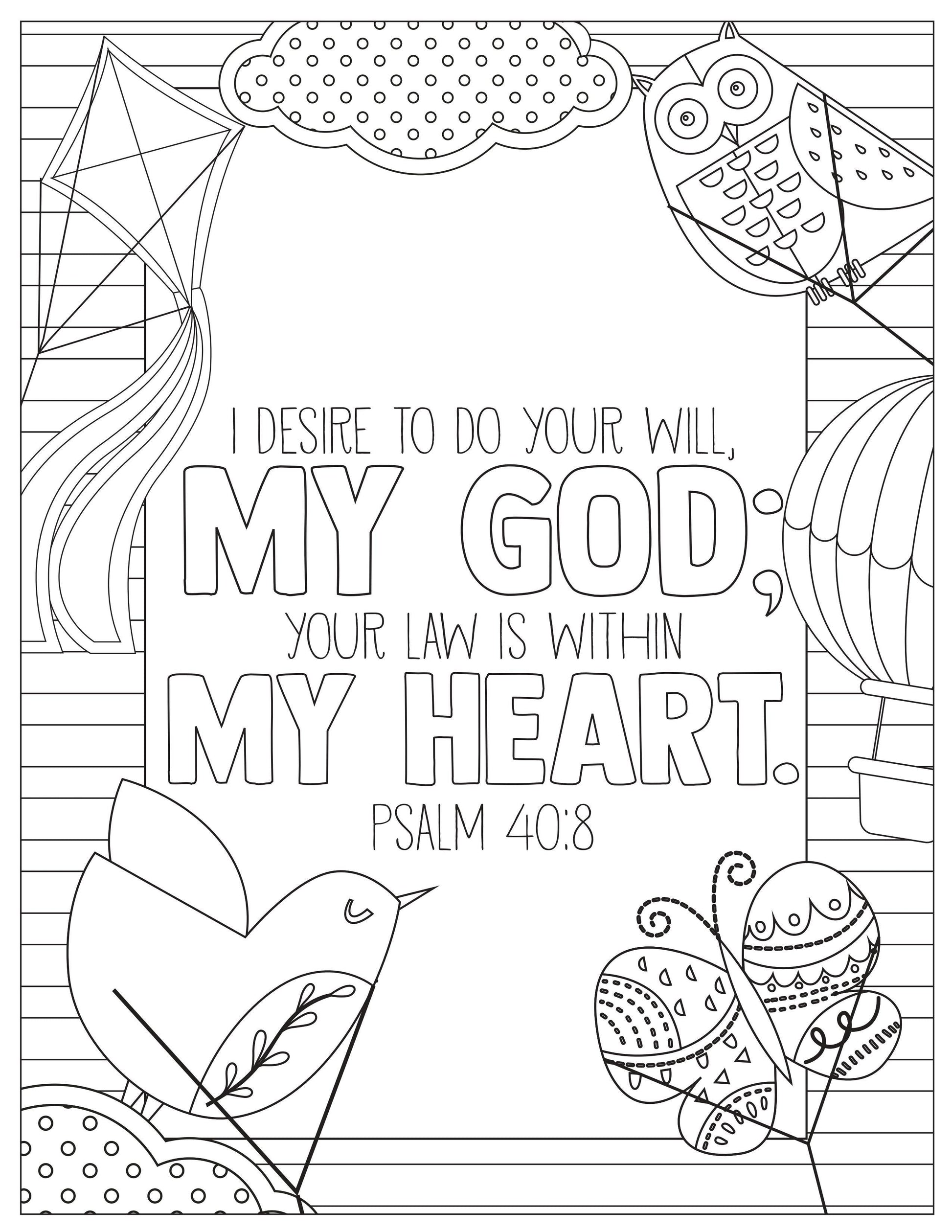 Book of psalms page bible coloring book download only