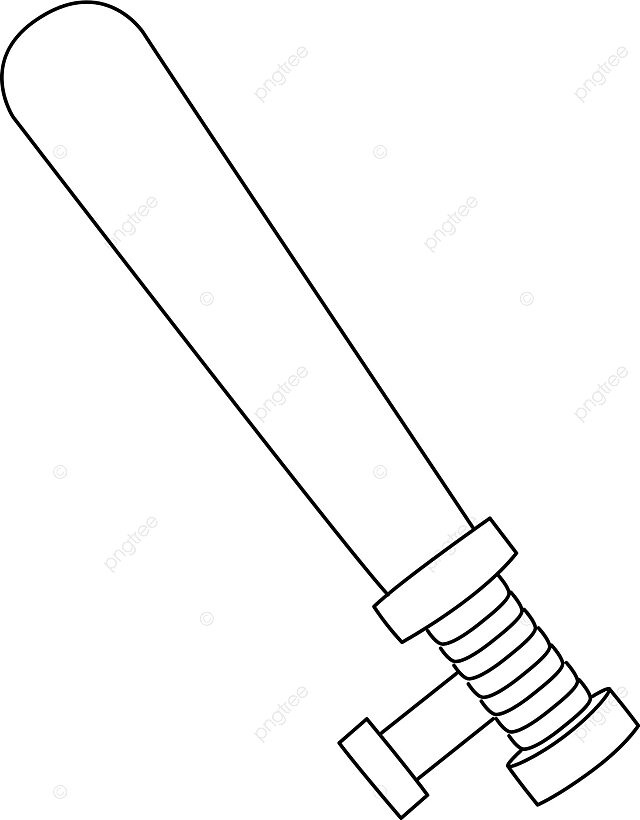 Police baton isolated coloring page for kids illustration coloring book law enforcement vector illustration coloring book law enforcement png and vector with transparent background for free download