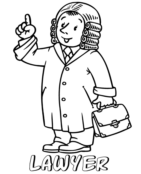 Printable lawyer coloring page